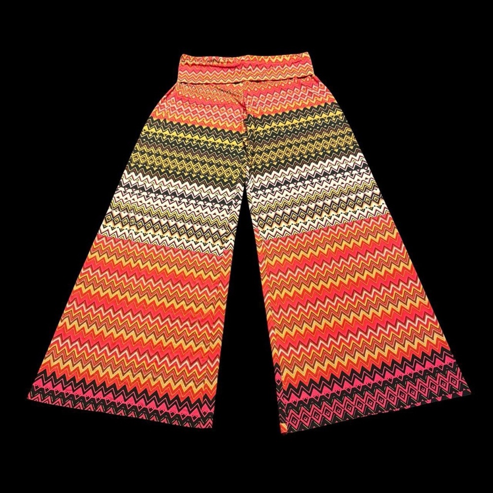 Elan Multicolor Zigzag Beach Coverup Pants